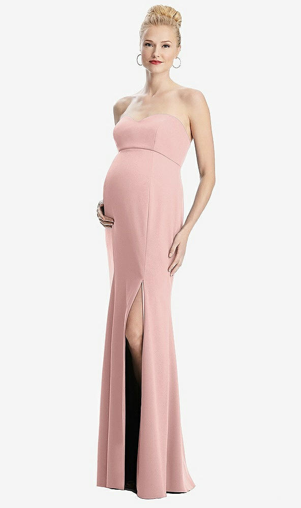 【STYLE: M440】Strapless Crepe Maternity Dress with Trumpet Skirt【COLOR: Rose - PANTONE Rose Quartz】