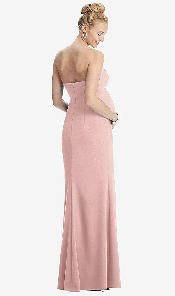 【NEW】【STYLE: M440】ストラップレス クレープ マタニティ ドレス トランペット スカート【COLOR: Rose - PANTONE Rose Quartz】【SIZE: 00-30W】