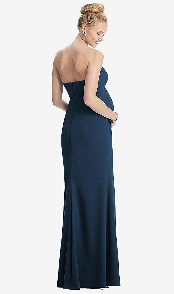 【STYLE: M440】Strapless Crepe Maternity Dress with Trumpet Skirt【COLOR: Sofia Blue】