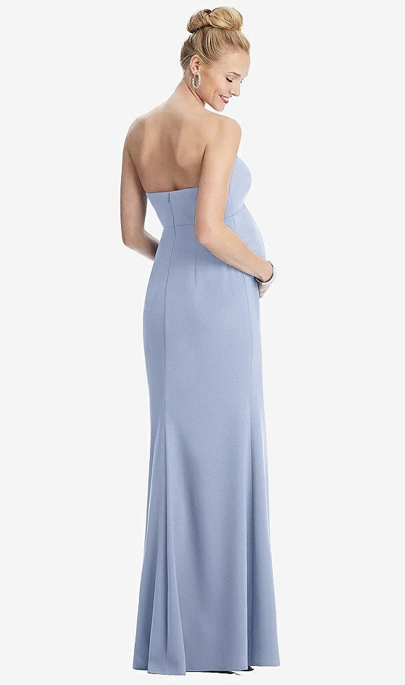 【STYLE: M440】Strapless Crepe Maternity Dress with Trumpet Skirt【COLOR: Sky Blue】