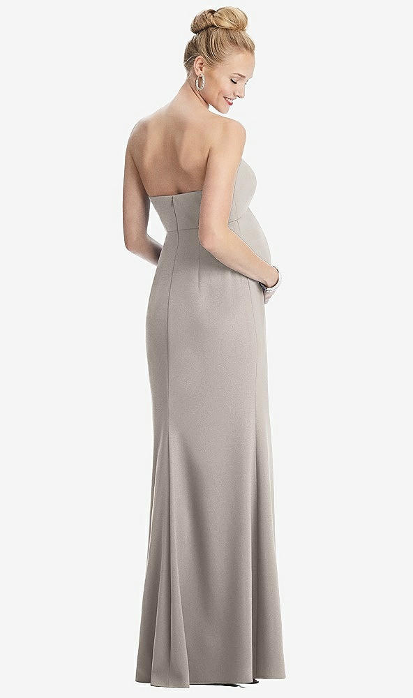 【STYLE: M440】Strapless Crepe Maternity Dress with Trumpet Skirt【COLOR: Taupe】