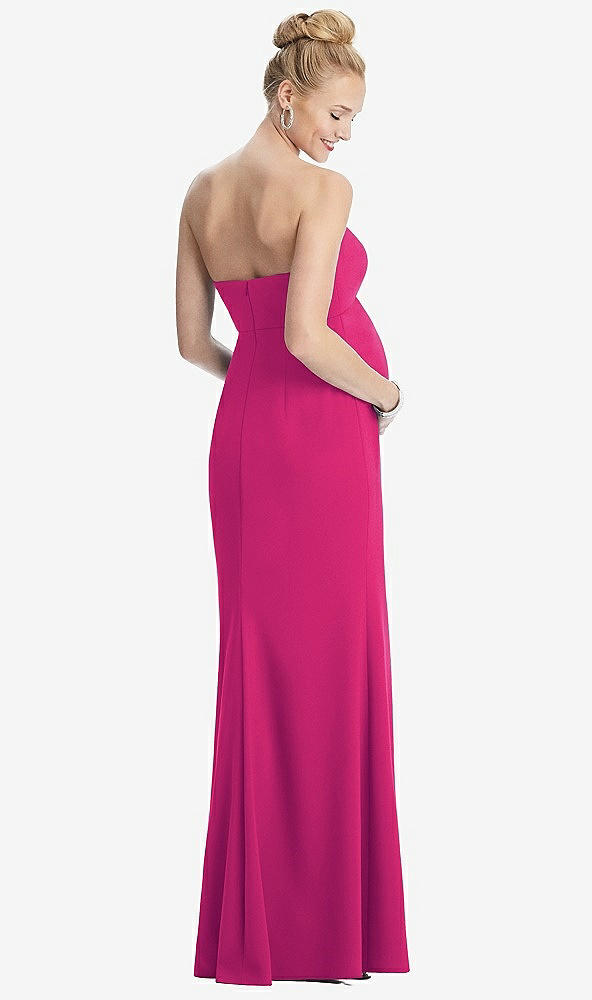 【STYLE: M440】Strapless Crepe Maternity Dress with Trumpet Skirt【COLOR: Think Pink】