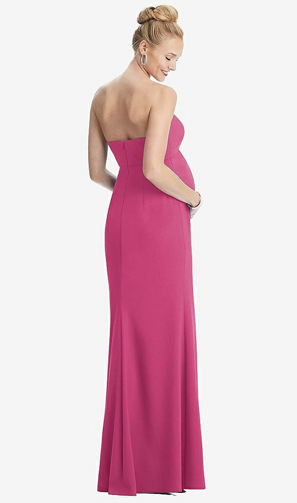 【NEW】【STYLE: M440】ストラップレス クレープ マタニティ ドレス トランペット スカート【COLOR: Tea Rose】【SIZE: 00-30W】