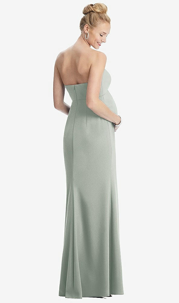 【STYLE: M440】Strapless Crepe Maternity Dress with Trumpet Skirt【COLOR: Willow Green】