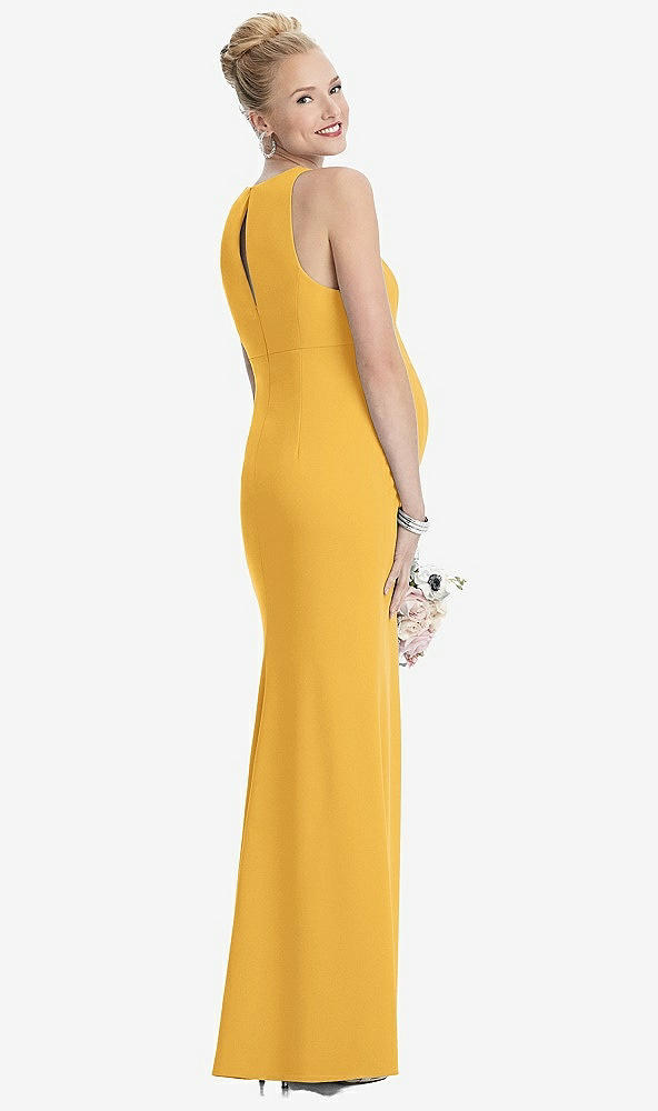 【STYLE: M441】Sleeveless Halter Maternity Dress with Front Slit【COLOR: NYC Yellow】