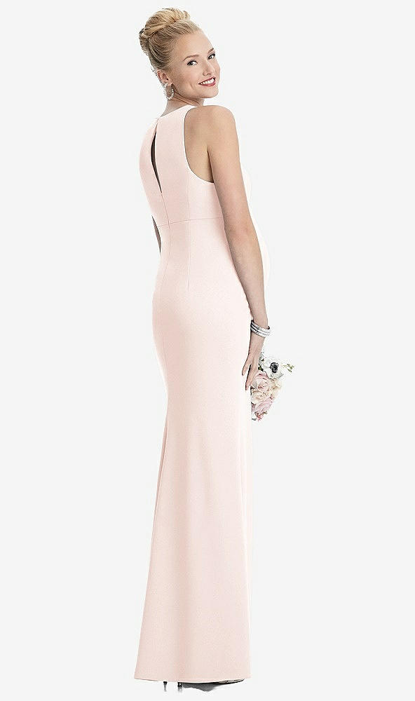 【NEW】【STYLE: M441】ノースリーブ ホルター マタニティ ドレス 前面 スリット【COLOR: Blush】【SIZE: 00-30W】