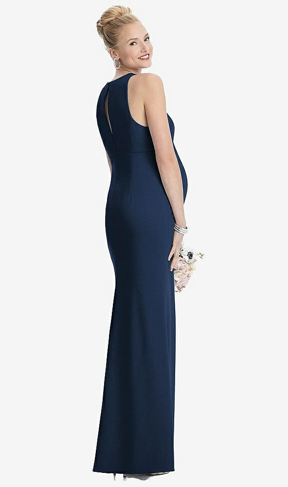 【NEW】【STYLE: M441】ノースリーブ ホルター マタニティ ドレス 前面 スリット【COLOR: Midnight Navy】【SIZE: 00-30W】