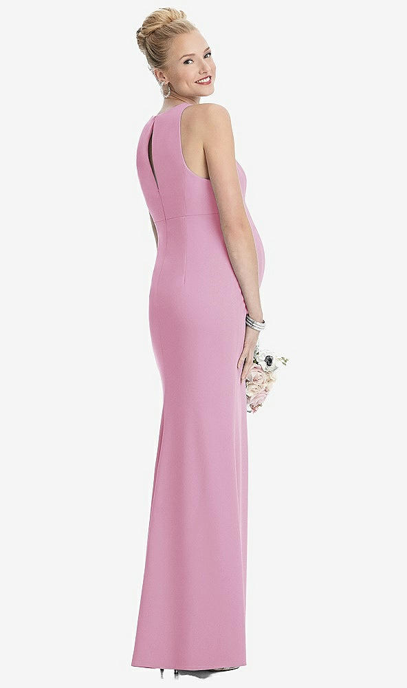 【NEW】【STYLE: M441】ノースリーブ ホルター マタニティ ドレス 前面 スリット【COLOR: Powder Pink】【SIZE: 00-30W】