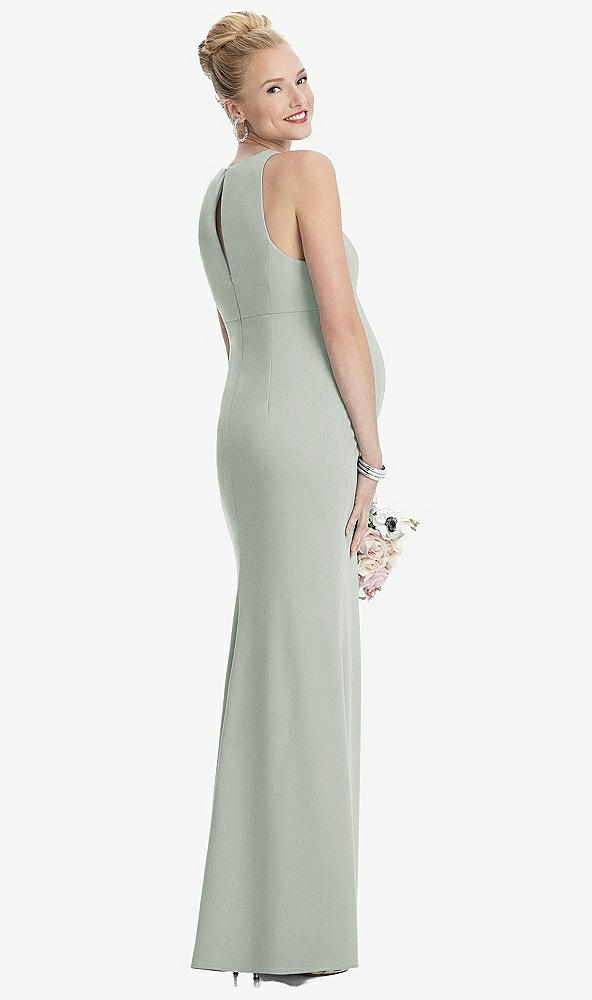 【STYLE: M441】Sleeveless Halter Maternity Dress with Front Slit【COLOR: Willow Green】