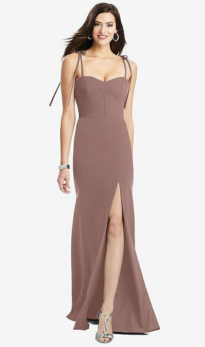 【NEW】【STYLE: 3070】Bustier CREPE ガウン 調整可能 弓 ストラップ【COLOR: Sienna】【SIZE: 00-30W】