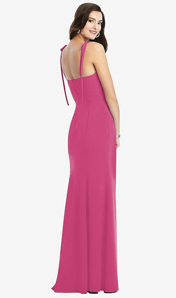 【STYLE: 3070】Bustier Crepe Gown with Adjustable Bow Straps【COLOR: Tea Rose】