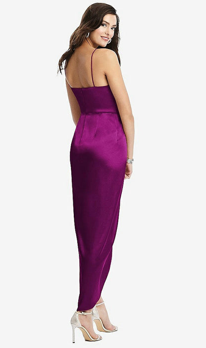 【NEW】【STYLE: 6828】フェイク ラップ MIDI ドレス ドレープ チューリップ スカート【COLOR: Persian Plum】【SIZE: 00-30W】