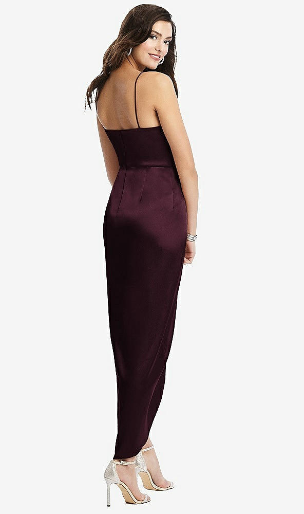 【NEW】【STYLE: 6828】フェイク ラップ MIDI ドレス ドレープ チューリップ スカート【COLOR: Bordeaux】【SIZE: 00-30W】
