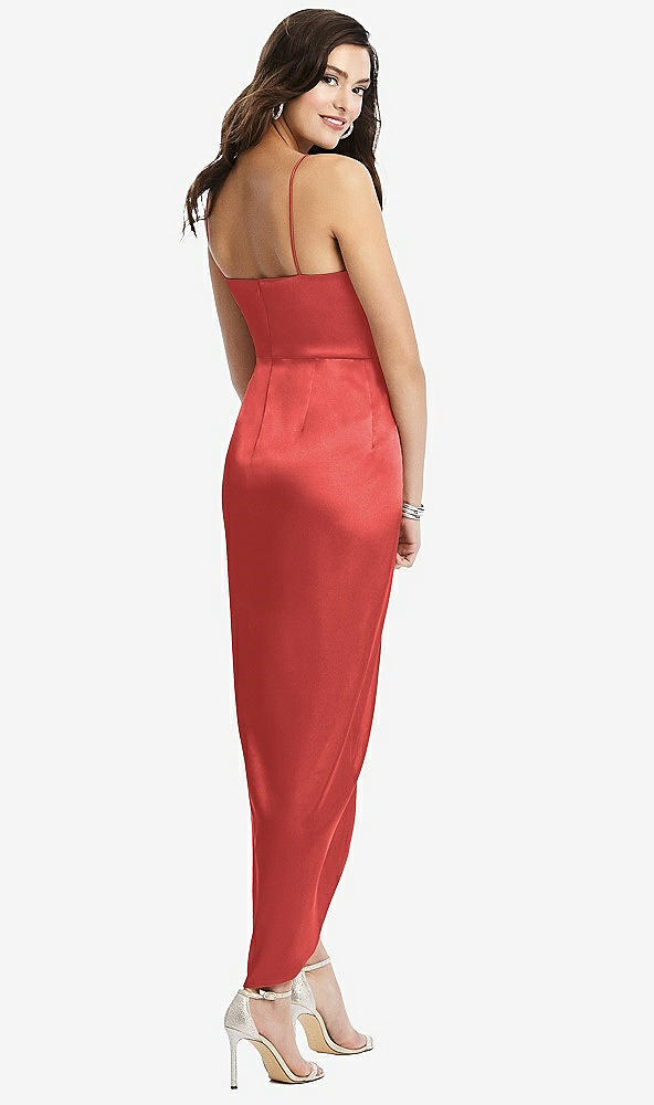 【NEW】【STYLE: 6828】フェイク ラップ MIDI ドレス ドレープ チューリップ スカート【COLOR: Perfect Coral】【SIZE: 00-30W】
