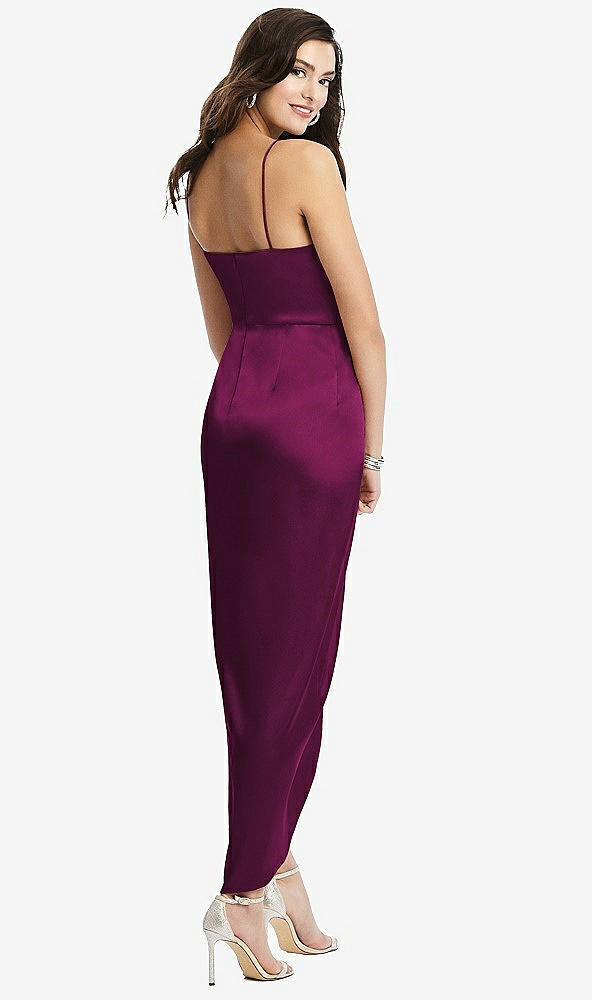 【NEW】【STYLE: 6828】フェイク ラップ MIDI ドレス ドレープ チューリップ スカート【COLOR: Merlot】【SIZE: 00-30W】