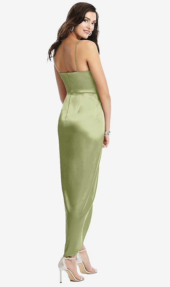【STYLE: 6828】Faux Wrap Midi Dress with Draped Tulip Skirt【COLOR: Mint】