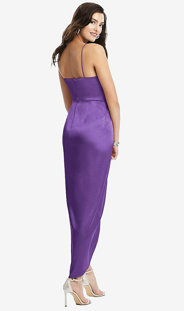 【NEW】【STYLE: 6828】フェイク ラップ MIDI ドレス ドレープ チューリップ スカート【COLOR: Pansy】【SIZE: 00-30W】