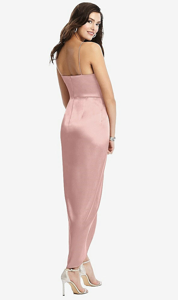 【NEW】【STYLE: 6828】フェイク ラップ MIDI ドレス ドレープ チューリップ スカート【COLOR: Rose - PANTONE Rose Quartz】【SIZE: 00-30W】