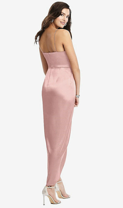 【NEW】【STYLE: 6828】フェイク ラップ MIDI ドレス ドレープ チューリップ スカート【COLOR: Rose - PANTONE Rose Quartz】【SIZE: 00-30W】
