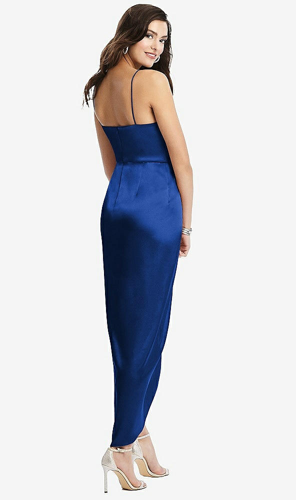 【NEW】【STYLE: 6828】フェイク ラップ MIDI ドレス ドレープ チューリップ スカート【COLOR: Sapphire】【SIZE: 00-30W】