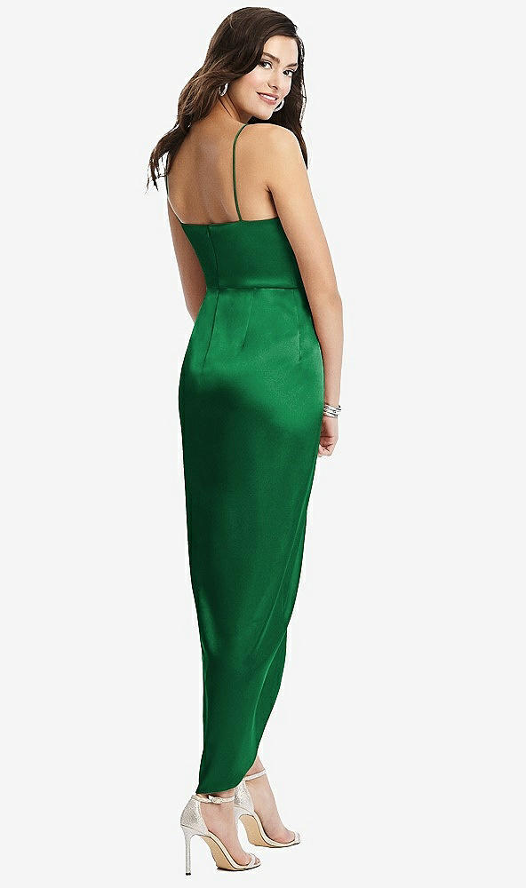 【NEW】【STYLE: 6828】フェイク ラップ MIDI ドレス ドレープ チューリップ スカート【COLOR: Shamrock】【SIZE: 00-30W】