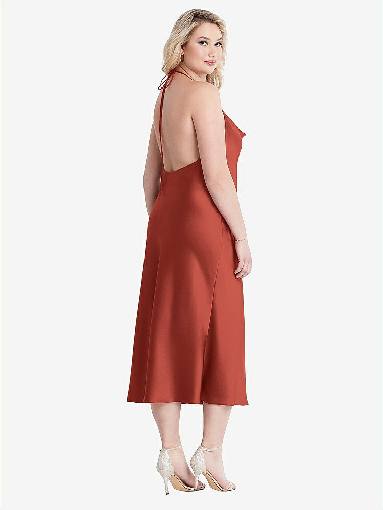 【STYLE: LB001】Cowl-Neck Convertible Midi Slip Dress - Piper【COLOR: Amber Sunset】