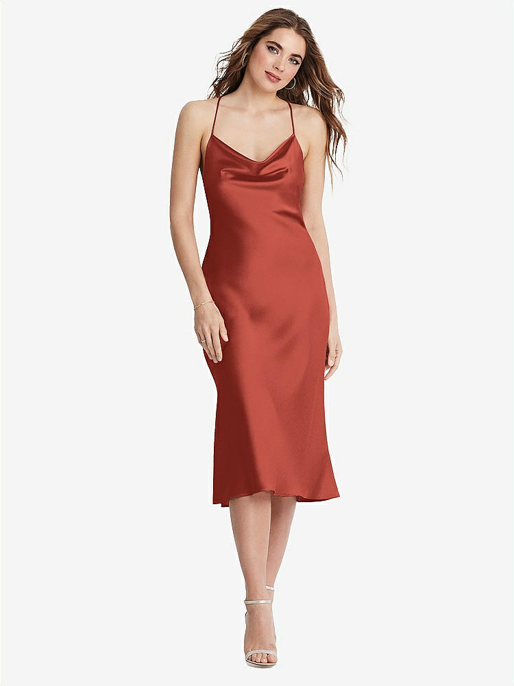 【STYLE: LB001】Cowl-Neck Convertible Midi Slip Dress - Piper【COLOR: Amber Sunset】