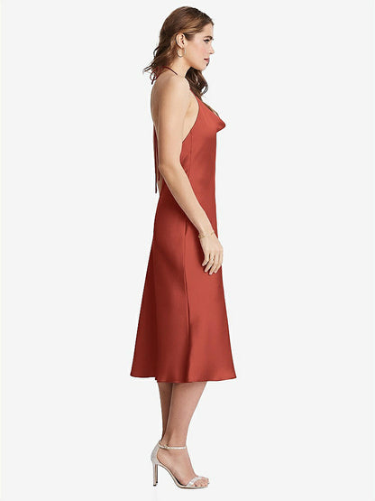 【STYLE: LB001】Cowl-Neck Convertible Midi Slip Dress - Piper【COLOR: Amber Sunset】