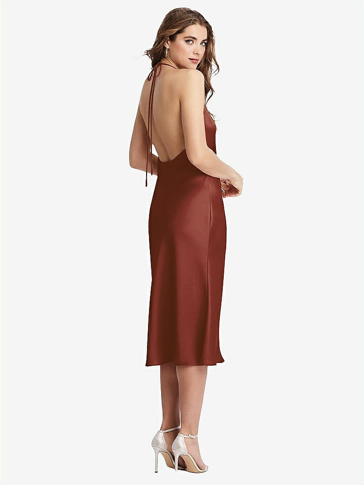 【STYLE: LB001】Cowl-Neck Convertible Midi Slip Dress - Piper【COLOR: Auburn Moon】