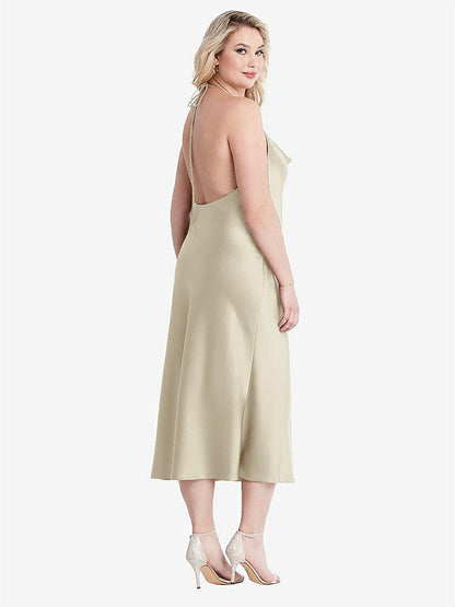 【STYLE: LB001】Cowl-Neck Convertible Midi Slip Dress - Piper【COLOR: Champagne】
