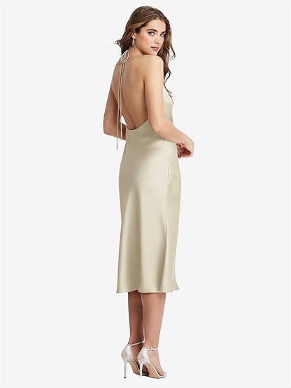 【STYLE: LB001】Cowl-Neck Convertible Midi Slip Dress - Piper【COLOR: Champagne】