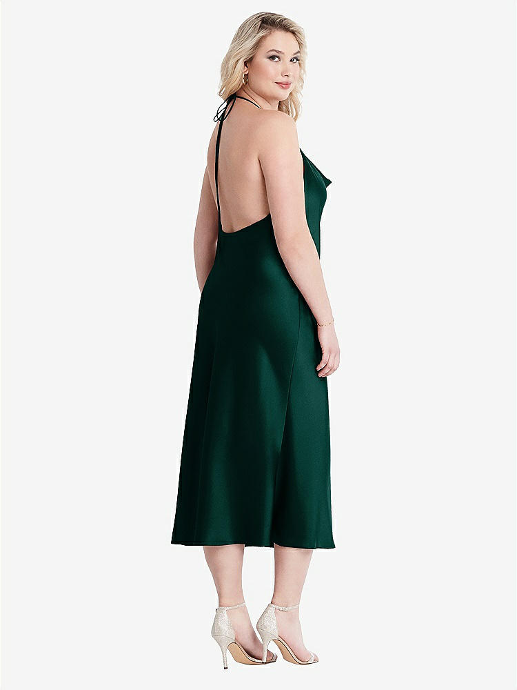 【STYLE: LB001】Cowl-Neck Convertible Midi Slip Dress - Piper【COLOR: Evergreen】