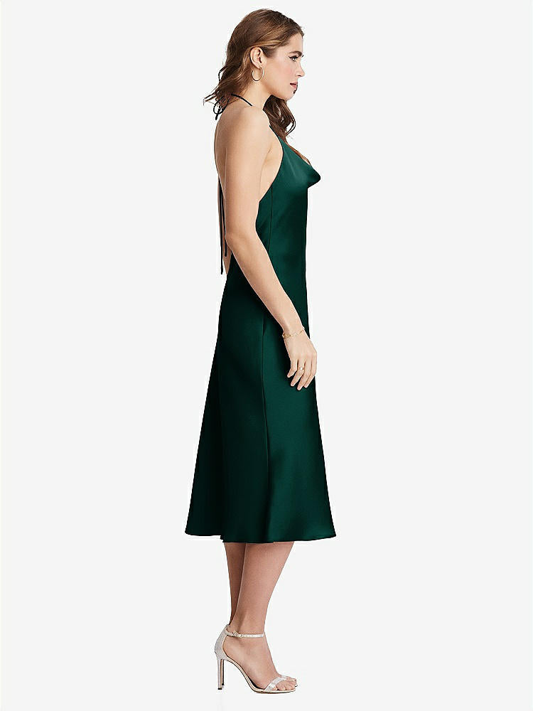 【STYLE: LB001】Cowl-Neck Convertible Midi Slip Dress - Piper【COLOR: Evergreen】