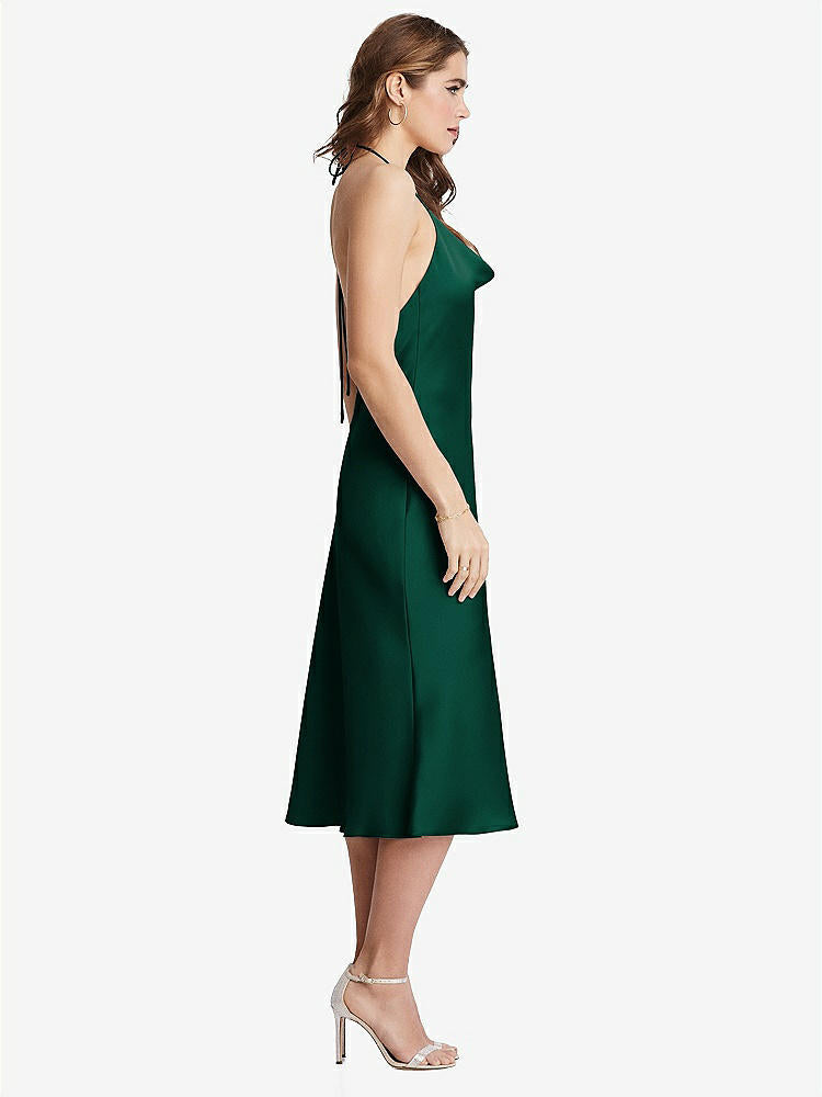 【STYLE: LB001】Cowl-Neck Convertible Midi Slip Dress - Piper【COLOR: Hunter Green】