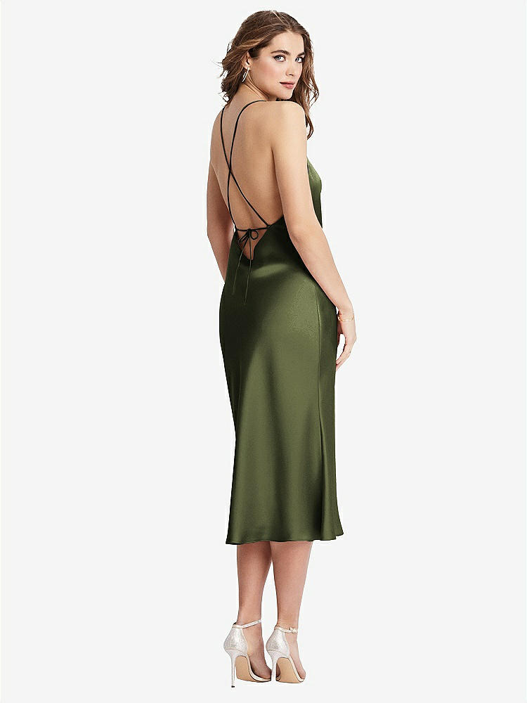【STYLE: LB001】Cowl-Neck Convertible Midi Slip Dress - Piper【COLOR: Olive Green】