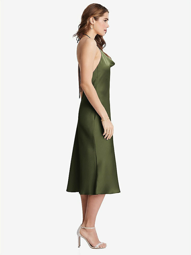 【STYLE: LB001】Cowl-Neck Convertible Midi Slip Dress - Piper【COLOR: Olive Green】