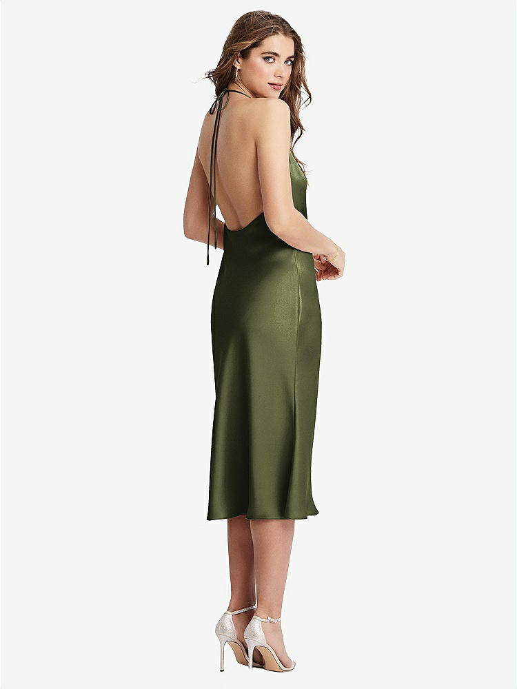 【STYLE: LB001】Cowl-Neck Convertible Midi Slip Dress - Piper【COLOR: Olive Green】