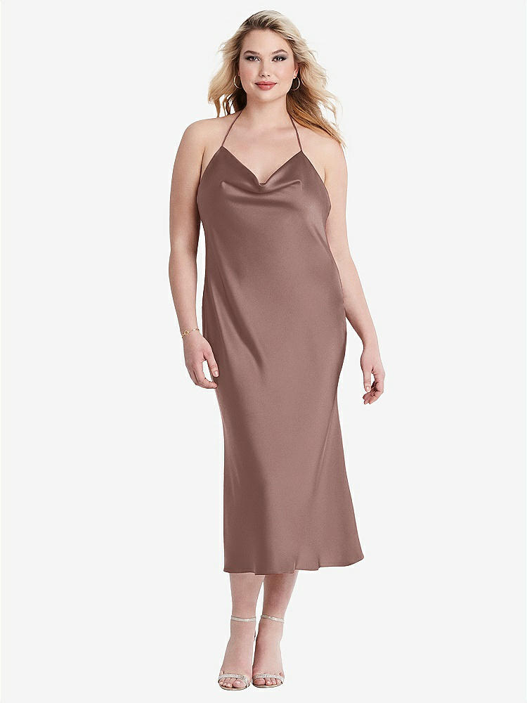 【STYLE: LB001】Cowl-Neck Convertible Midi Slip Dress - Piper【COLOR: Sienna】