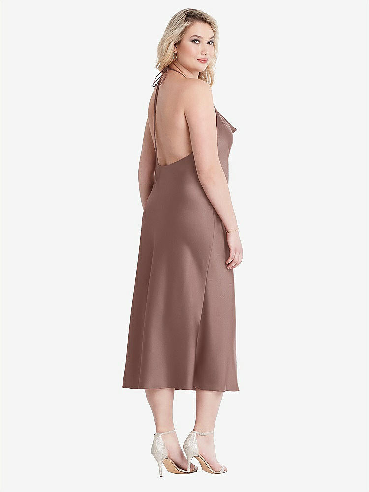 【STYLE: LB001】Cowl-Neck Convertible Midi Slip Dress - Piper【COLOR: Sienna】
