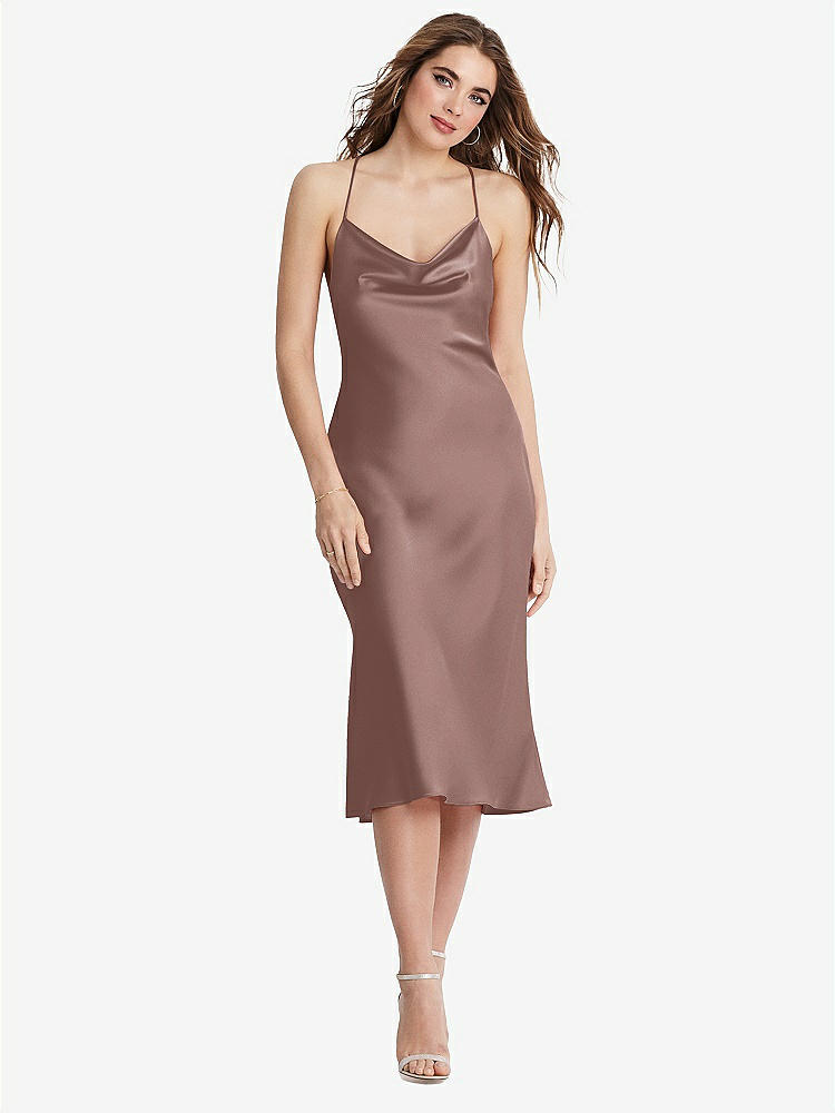 【STYLE: LB001】Cowl-Neck Convertible Midi Slip Dress - Piper【COLOR: Sienna】