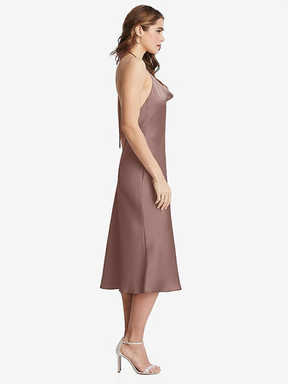 【STYLE: LB001】Cowl-Neck Convertible Midi Slip Dress - Piper【COLOR: Sienna】