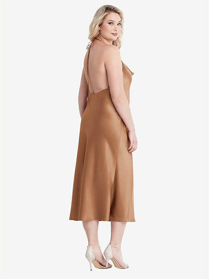 【STYLE: LB001】Cowl-Neck Convertible Midi Slip Dress - Piper【COLOR: Toffee】
