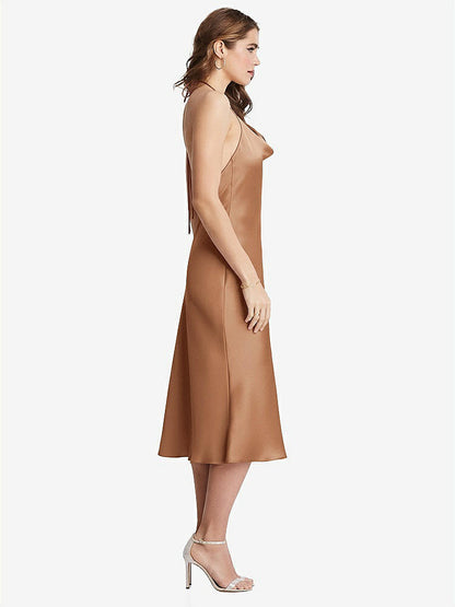 【STYLE: LB001】Cowl-Neck Convertible Midi Slip Dress - Piper【COLOR: Toffee】