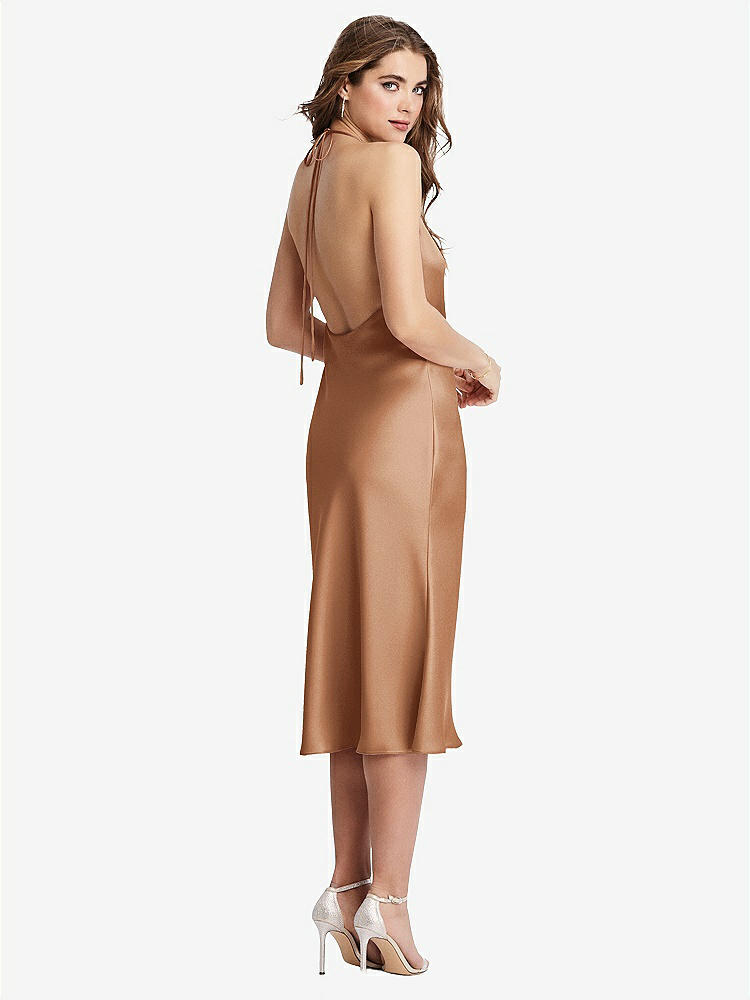 【STYLE: LB001】Cowl-Neck Convertible Midi Slip Dress - Piper【COLOR: Toffee】