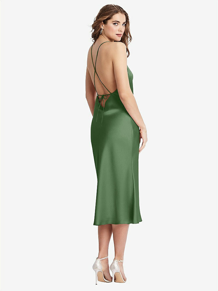 【STYLE: LB001】Cowl-Neck Convertible Midi Slip Dress - Piper【COLOR: Vineyard Green】