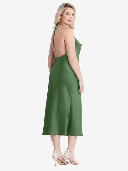 【STYLE: LB001】Cowl-Neck Convertible Midi Slip Dress - Piper【COLOR: Vineyard Green】