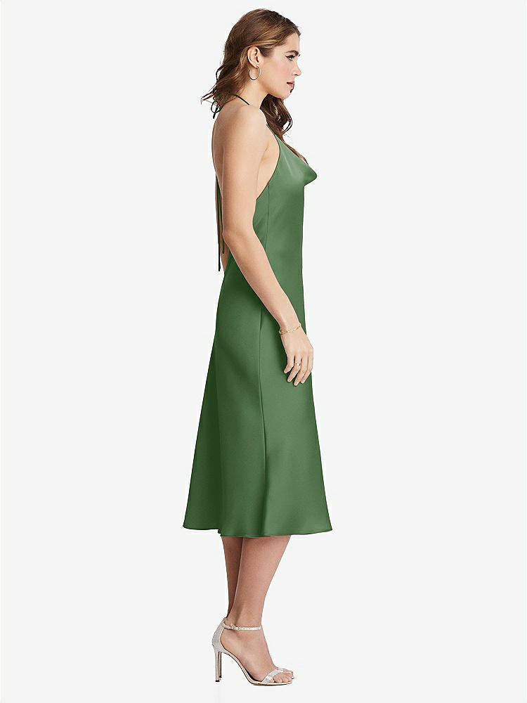 【STYLE: LB001】Cowl-Neck Convertible Midi Slip Dress - Piper【COLOR: Vineyard Green】