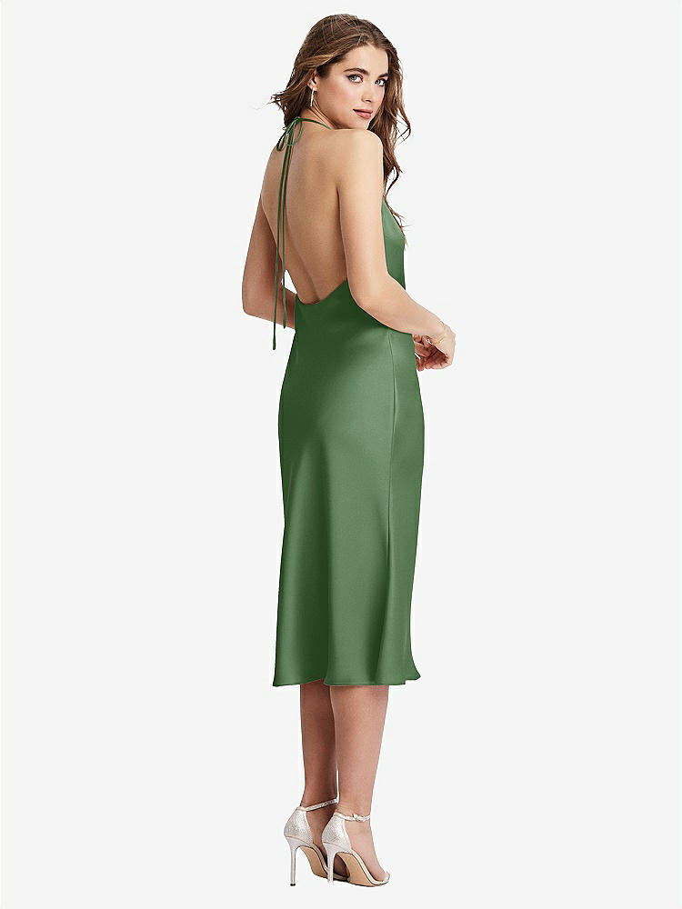 【STYLE: LB001】Cowl-Neck Convertible Midi Slip Dress - Piper【COLOR: Vineyard Green】