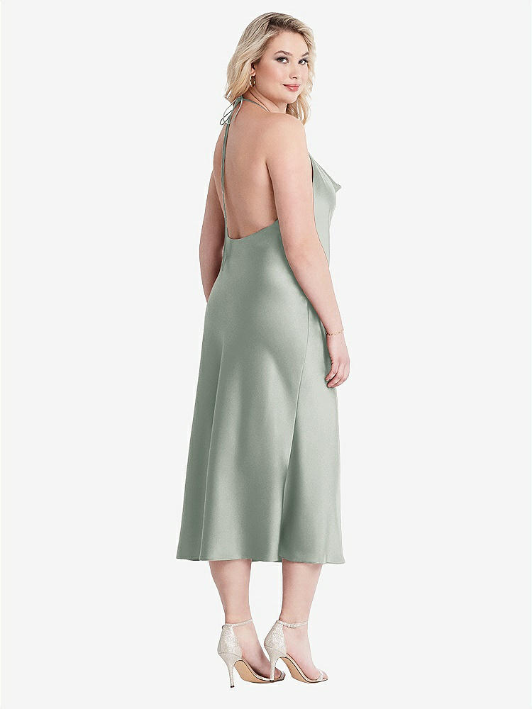 【STYLE: LB001】Cowl-Neck Convertible Midi Slip Dress - Piper【COLOR: Willow Green】