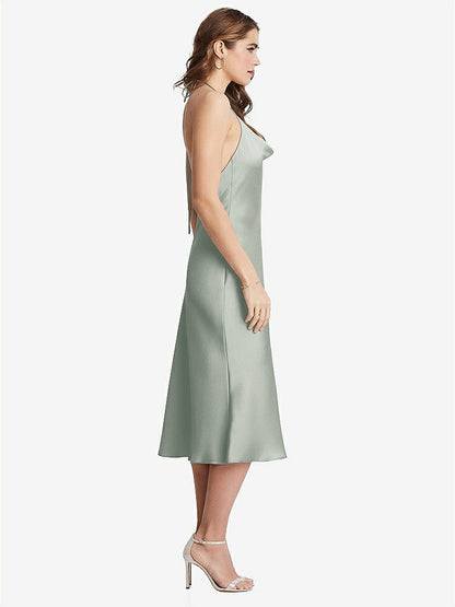 【STYLE: LB001】Cowl-Neck Convertible Midi Slip Dress - Piper【COLOR: Willow Green】